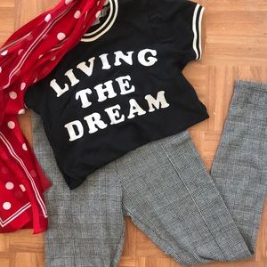 Zara high waisted plaid pants